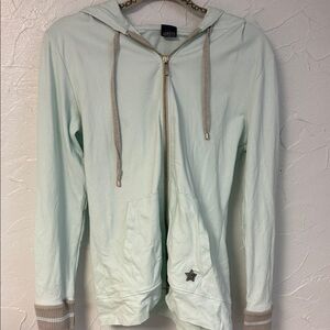 Lorena Antoniazzi Mint Green Hoodie with Zip Closure